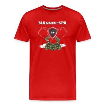 Männer-Spa die Bier Zeit, Männer Wellness - Männer Premium Bio T-Shirt - Rot - Vorne - Damien (186cm)
