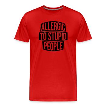Lettering Stupid People - Men's Premium Organic T-Shirt - red - Front - Damien (186cm)