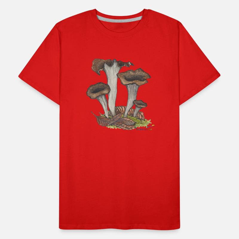Herbst- oder Totentrompete, ein Pilz Männer Premium Bio T-Shirt