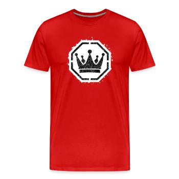Sponge stencil Crown inside octagon - Men's Premium Organic T-Shirt - red - Front - Damien (186cm)