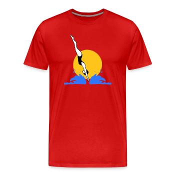 Sauter dans l’eau - T-shirt bio Premium Homme - rouge - Devant - Damien (186cm)