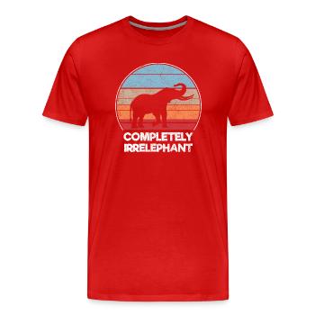 Completely Irrelephant Completely Irrelevant Elephant - Men's Premium Organic T-Shirt - red - Front - Damien (186cm)