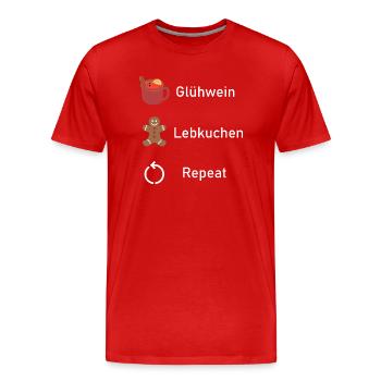 MULLED WINE GINGERBREAD REPEAT - Men's Premium Organic T-Shirt - red - Front - Damien (186cm)