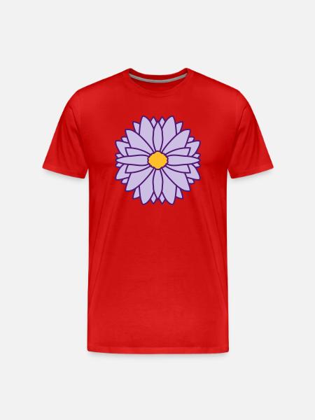 Runde Hübsche Blume Design - Männer Premium Bio T-Shirt - Rot