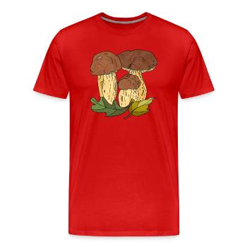 Pilze - Männer Premium Bio T-Shirt - Rot - Vorne - Damien (186cm)