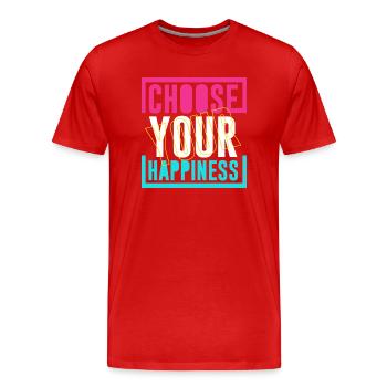 Choisissez le bonheur - T-shirt bio Premium Homme - rouge - Devant - Damien (186cm)