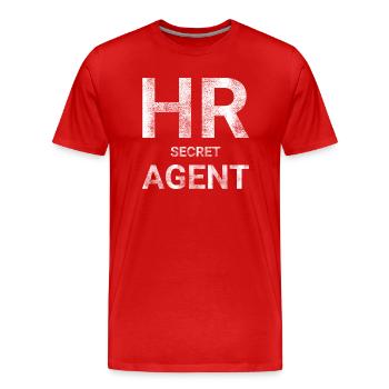 HR Secret agent - Men's Premium Organic T-Shirt - red - Front - Damien (186cm)