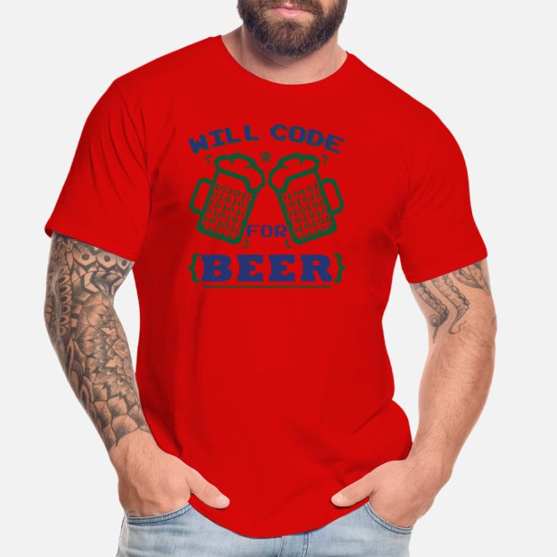 Funny Beer Coding Coder Men's Premium Organic T-Shirt