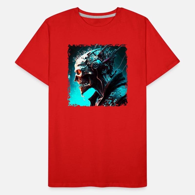 Cyborg oder Monster als Cyber Android der Zukunft Männer Premium Bio T-Shirt
