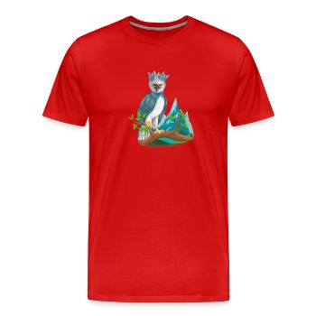 Harpyie Vogel auf Ast - Männer Premium Bio T-Shirt - Rot - Vorne - Damien (186cm)