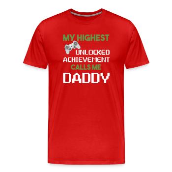 Nerdig Lustig Vatertag Gamer Papa Videospiele - Männer Premium Bio T-Shirt - Rot - Vorne - Damien (186cm)
