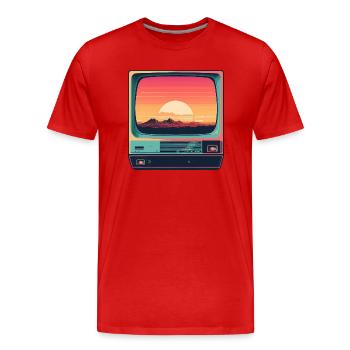 RÉTRO - T-shirt bio Premium Homme - rouge - Devant - Damien (186cm)