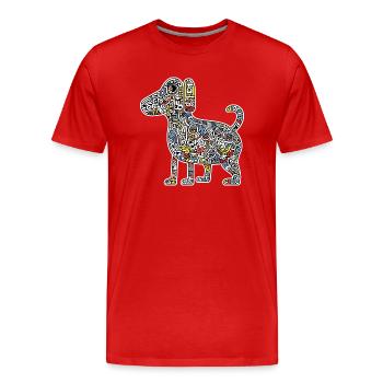 Dog Art Pattern - Men's Premium Organic T-Shirt - red - Front - Damien (186cm)