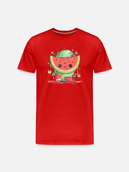 Anguria kawaii ella - Maglietta ecologica premium da uomo - rosso