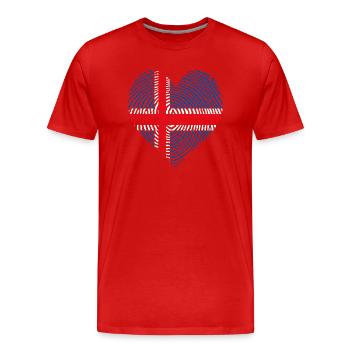 Cœur norvégien - T-shirt bio Premium Homme - rouge - Devant - Damien (186cm)