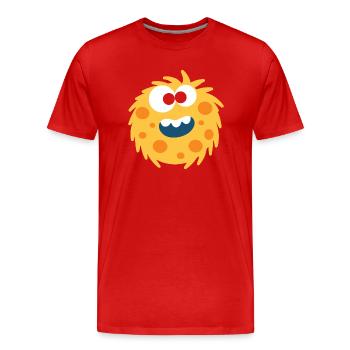 Yellow Fluffy Monster - Men's Premium Organic T-Shirt - red - Front - Damien (186cm)