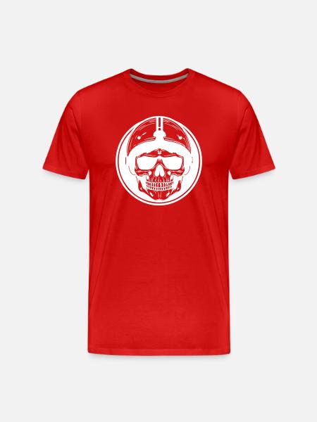 Biker Skull - Men's Premium Organic T-Shirt - red