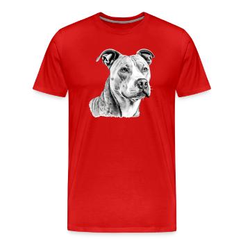 Jack the pit bull - Men's Premium Organic T-Shirt - red - Front - Damien (186cm)