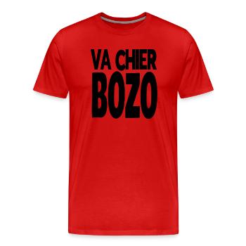 va chier bozo - T-shirt bio Premium Homme - rouge - Devant - Damien (186cm)