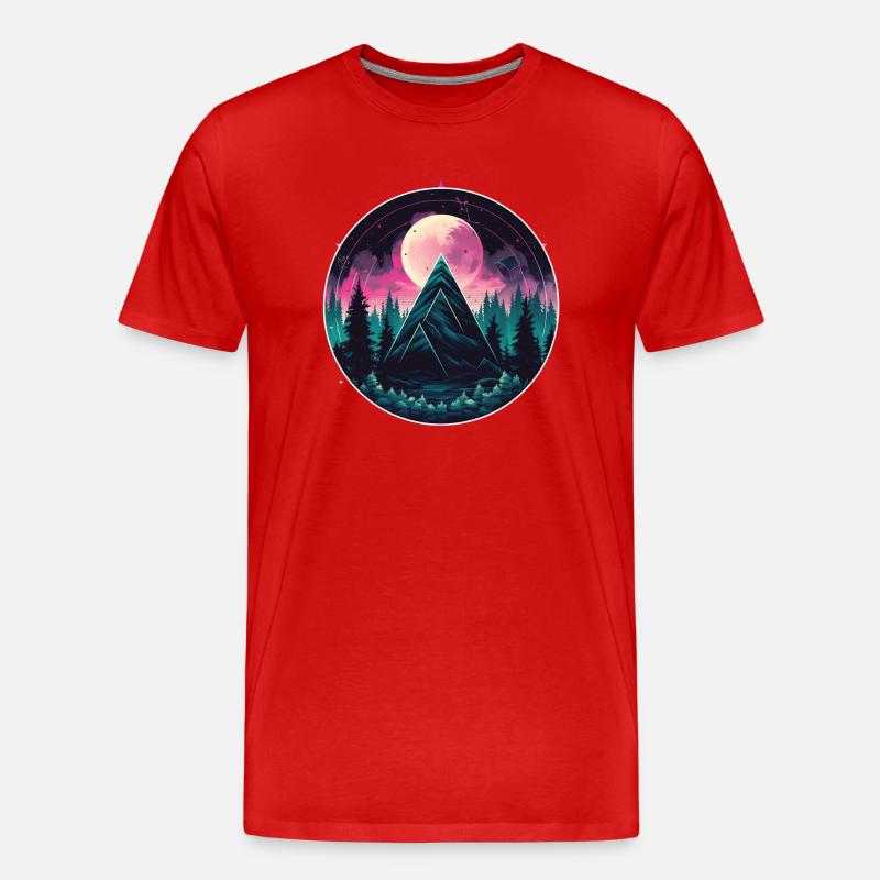 Synthwave Triangles - Männer Premium Bio T-Shirt - Rot