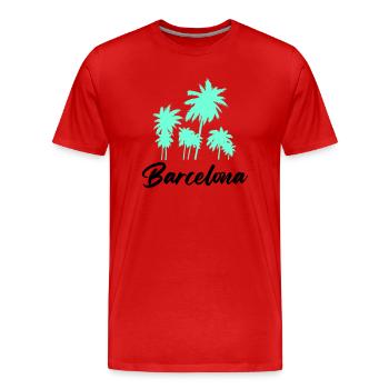 Barcelone - T-shirt bio Premium Homme - rouge - Devant - Damien (186cm)