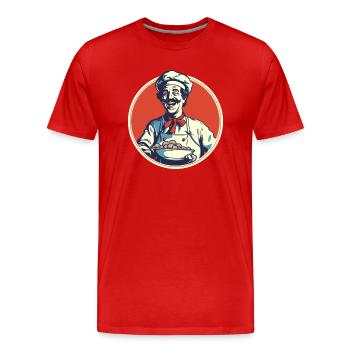 Italienischer Koch - Männer Premium Bio T-Shirt - Rot - Vorne - Damien (186cm)