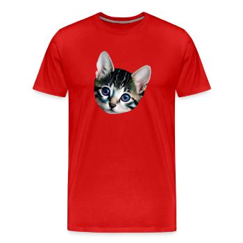 kitten - Men's Premium Organic T-Shirt - red - Front - Damien (186cm)