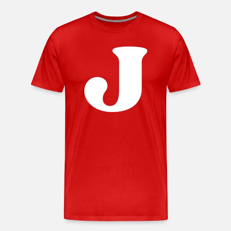 Buchstabe j - Männer Premium Bio T-Shirt - Rot
