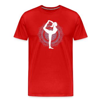 Mandala Buddhist Spiritueller Yogi Geschenk Yoga - Männer Premium Bio T-Shirt - Rot - Vorne - Damien (186cm)