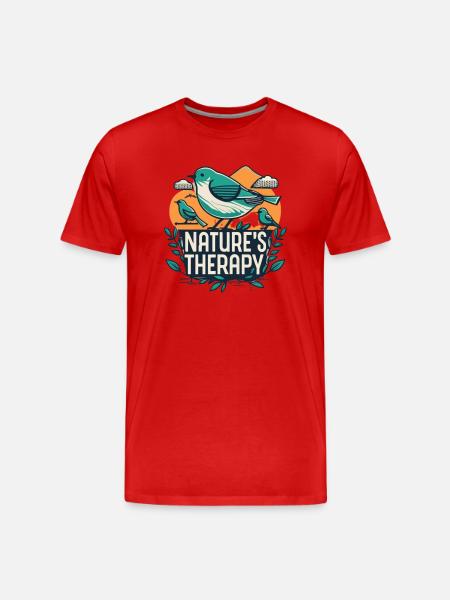 "Nature's Therapy" - Men's Premium Organic T-Shirt - red