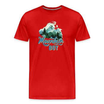 Garçon de montagne coloré - T-shirt bio Premium Homme - rouge - Devant - Damien (186cm)