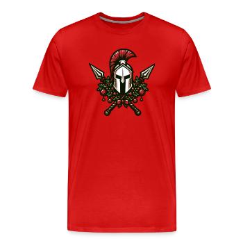 Cadeau Spartan Noël - Héroïque - T-shirt bio Premium Homme - rouge - Devant - Damien (186cm)
