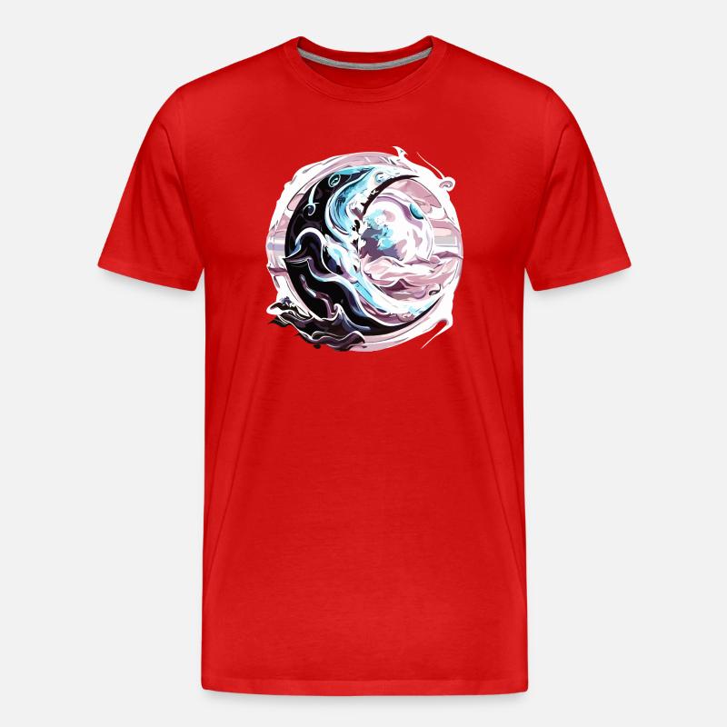 Chrom Halbmonds - Männer Premium Bio T-Shirt - Rot