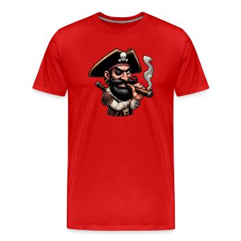 Cigar tuxedo pirate - Men's Premium Organic T-Shirt - red - Front - Damien (186cm)