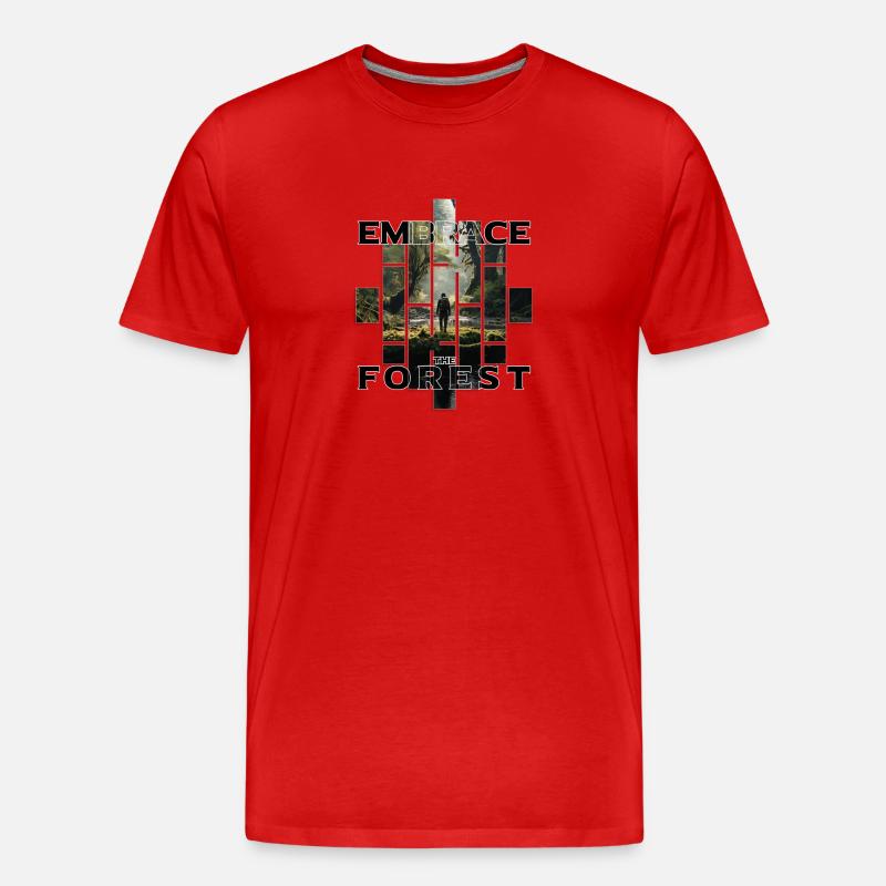 Embrace the forest - Männer Premium Bio T-Shirt - Rot