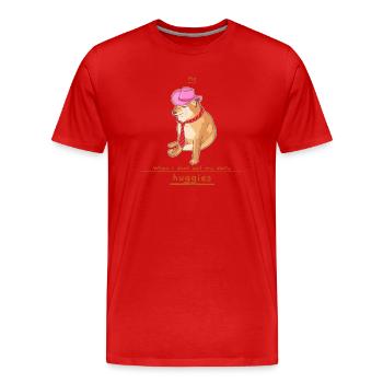 Brauche Umarmungen! - Männer Premium Bio T-Shirt - Rot - Vorne - Damien (186cm)