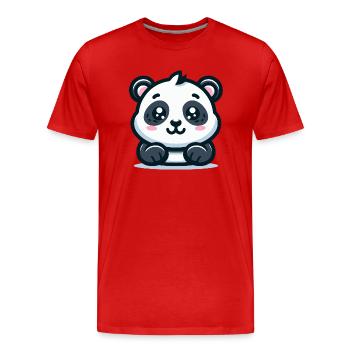 Panda-Bär: Cartoon-Thema - Männer Premium Bio T-Shirt - Rot - Vorne - Damien (186cm)