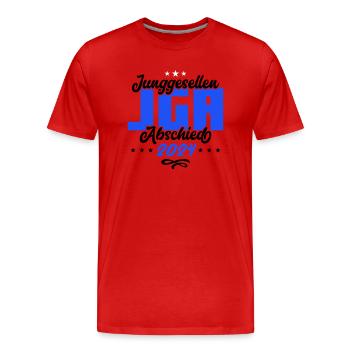 jga junggesellenabschied 2024 - Männer Premium Bio T-Shirt - Rot - Vorne - Damien (186cm)