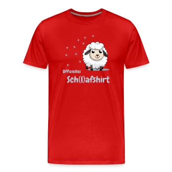 Schlaf-T-Shirt „Schäfchen zählen“ Für süße Träume - Männer Premium Bio T-Shirt - Rot - Vorne - Damien (186cm)