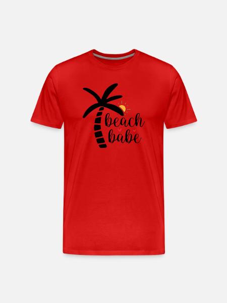 Beach babe - Männer Premium Bio T-Shirt - Rot