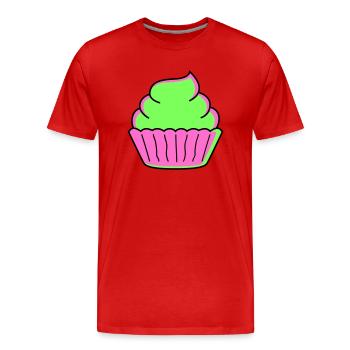 cupcake - Männer Premium Bio T-Shirt - Rot - Vorne - Damien (186cm)