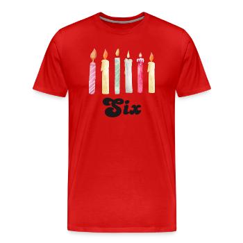 Kerze zum 6. Jahrestag - Männer Premium Bio T-Shirt - Rot - Vorne - Damien (186cm)