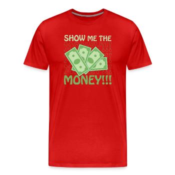 Conception d’argent d’exposition pour les professionnels à revenu élevé - T-shirt bio Premium Homme - rouge - Devant - Damien (186cm)