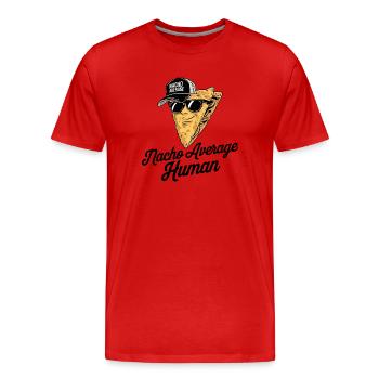 Nacho Average Human - Men's Premium Organic T-Shirt - red - Front - Damien (186cm)