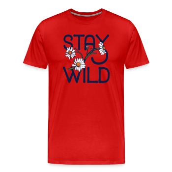 Restez sauvage - T-shirt bio Premium Homme - rouge - Devant - Damien (186cm)