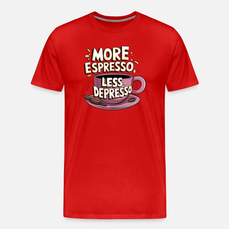 Espresso, Coffee, Kaffee, Latte, Geschenkidee - Männer Premium Bio T-Shirt - Rot