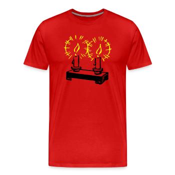 kerzen 02 - Männer Premium Bio T-Shirt - Rot - Vorne - Damien (186cm)