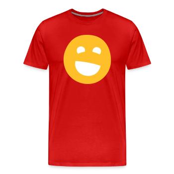 Lachendes Gesicht zweifarbig - Männer Premium Bio T-Shirt - Rot - Vorne - Damien (186cm)