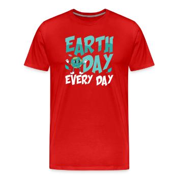 Earth Day Every Day Environmental Planet - Männer Premium Bio T-Shirt - Rot - Vorne - Damien (186cm)
