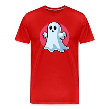 Spooky Cute Ghost - Men's Premium Organic T-Shirt - red - Front - Damien (186cm)
